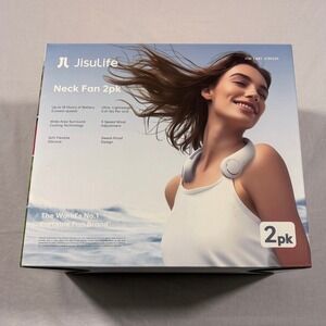 JisuLife Neck Fan 2pk Ultra Lightweight Portable Wearable Personal Cooling